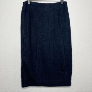 COS Women Wool Pencil Skirt 38 Navy‎ Blue Textured Office Business Back Zipper S